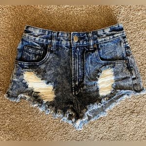 Forever 21 high waisted acid wash denim shorts